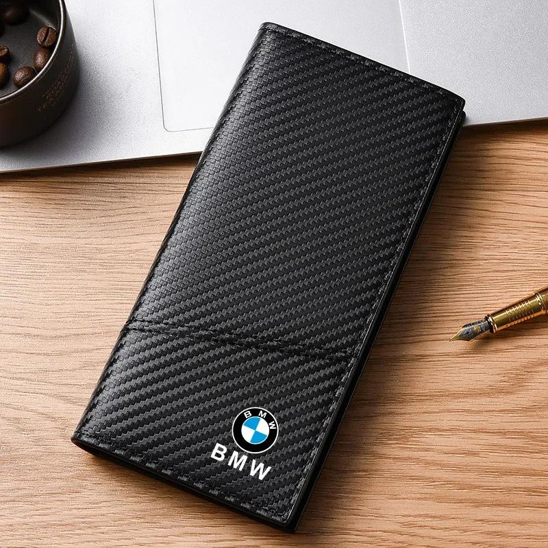 

Car Sticker Hot 2025 Leather Car Logo Men Long Wallet Gift Card Ticket Storage Bag For BMW X3 X5 M5 M3 E46 E90 E60 F10 F30 E36 G