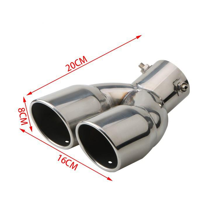 1Pc Universal Car Exhaust Muffler Tip Round Stainless Steel Car Tail Rear Chrome Round Exhaust Pipe Tail Muffler Tip Pipe Silver