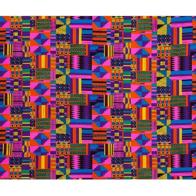 6 Yards Kente African Fabrics Bright Color Polyester African Cloth by Yard Ankara Fabric Sewing for Crafts