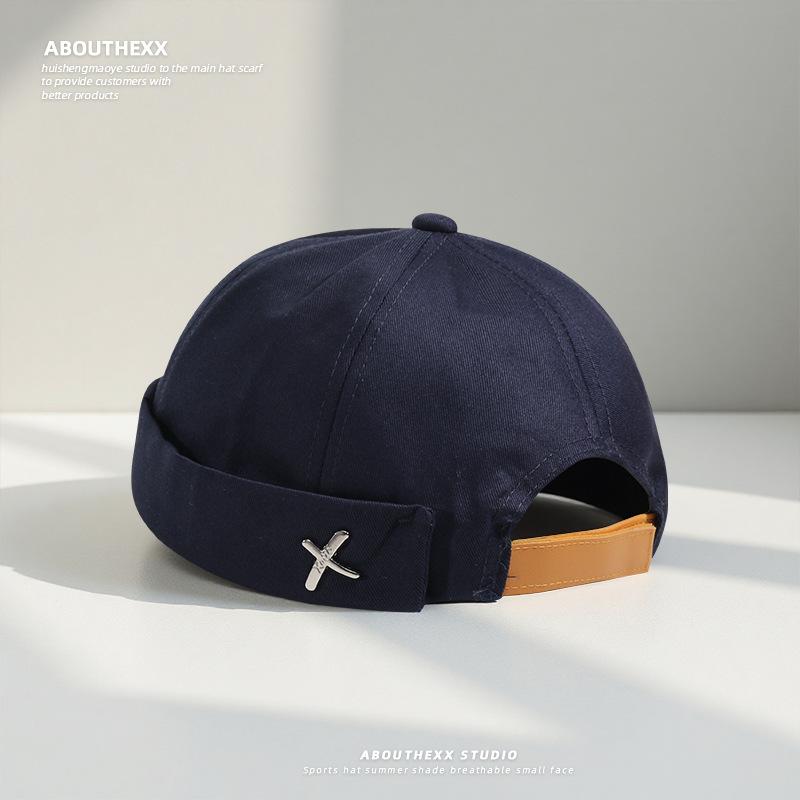 

Шляпа Мужская Шляпа Дыня Шляпа Японского Помещика Шляпа в Корейском Стиле Уличная Хип-Хоп Шляпа Без Полей Женская Мода Яппи Местная Шляпа M（56-58cm）