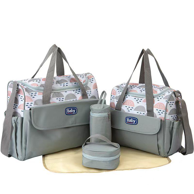 Stylová multifunkční 5dílná sada tašek pro maminky: Taška pro miminko s velkou kapacitou, na rameno, crossbody, na výlety