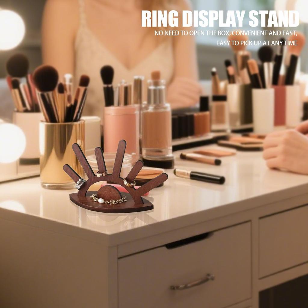 Wooden Ring Display Stand Creative Jewelry Ring Display Holder for women,Gift for Halloween Christmas Brthday