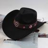 Western Cowboy Style Tibetan Bull Head Accessories Fashion Top Hat Autumn/Winter New Collection Deer Skin Velvet Large Edge Riding Hat