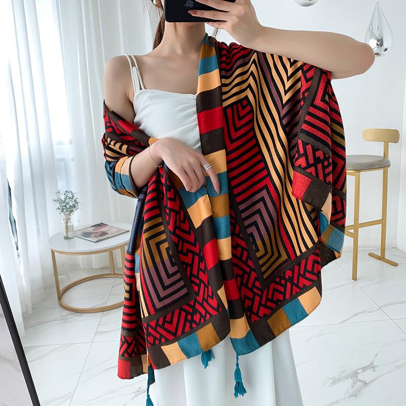 180*90cm Écharpes de Voyage Plage Crème Solaire pour Femmes Bikini Grand Paréo Écharpe Wrap Maillot de Bain Brésilien Cache-Maillots Châles