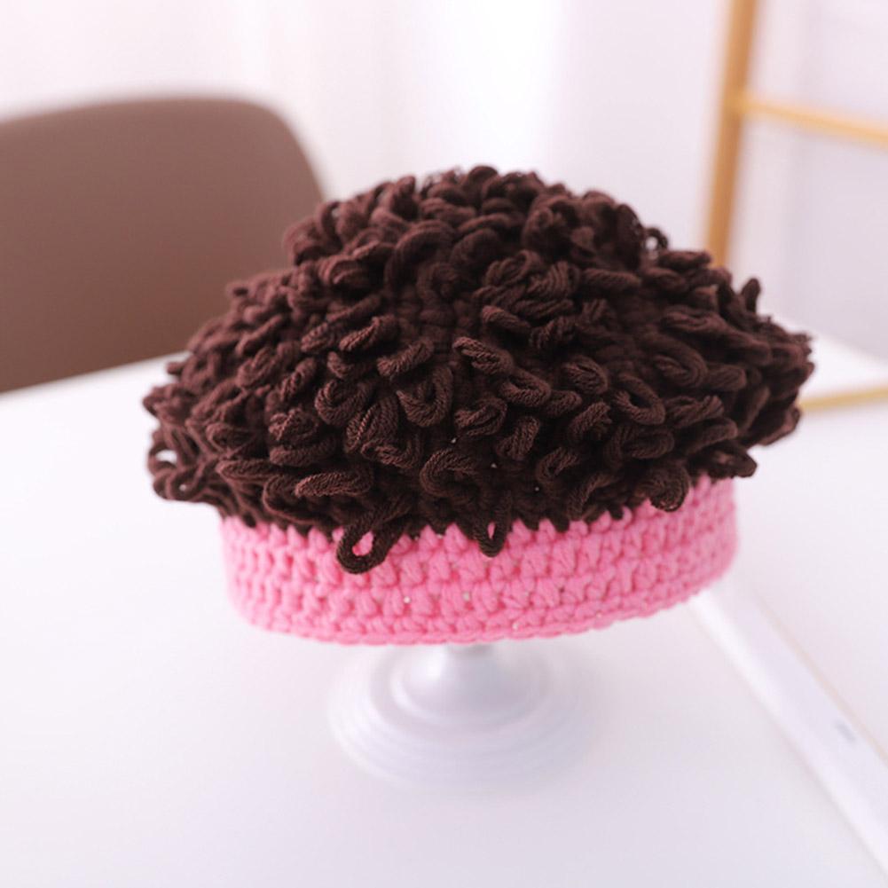 Kids Handmade Knitted Hat For Boys Girls Thickening Cute Wig Hats For Halloween Christmas