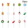 Christmas Party Cake Flags Plugin Set With Cartoon Design For Holiday Celebration And Dessert Decor