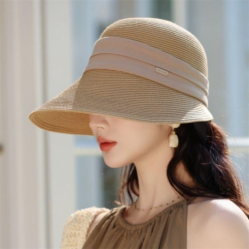 Spring and Summer New Sun Hat Women's Sunscreen Foreign Style Fashion Straw Hat Vacation Summer Sun Hat