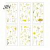 Nature Themed Stickers 6 Sheets/Set Natural Flower Scrapbook Stickers, Waterproof PVC Floral Plants Decals, Botanical Art Transparent Decorative