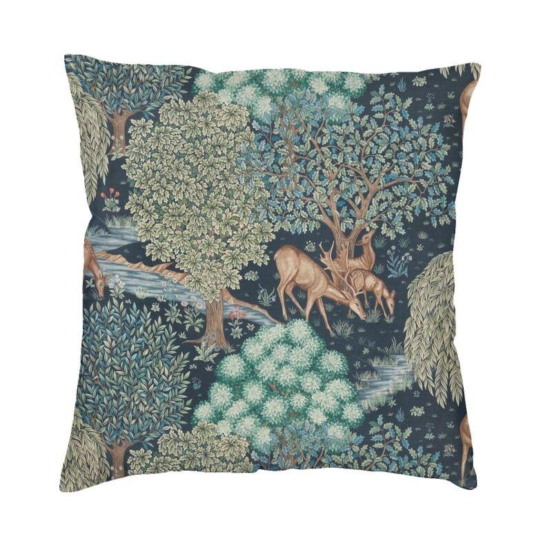 

Роскошный чехол для подушки с лисой и зайцами от William Morris 45x45 см, бархатный текстильный чехол с цветочным узором, наволочка для автомобильной наволочки 45x45cm 18x18in