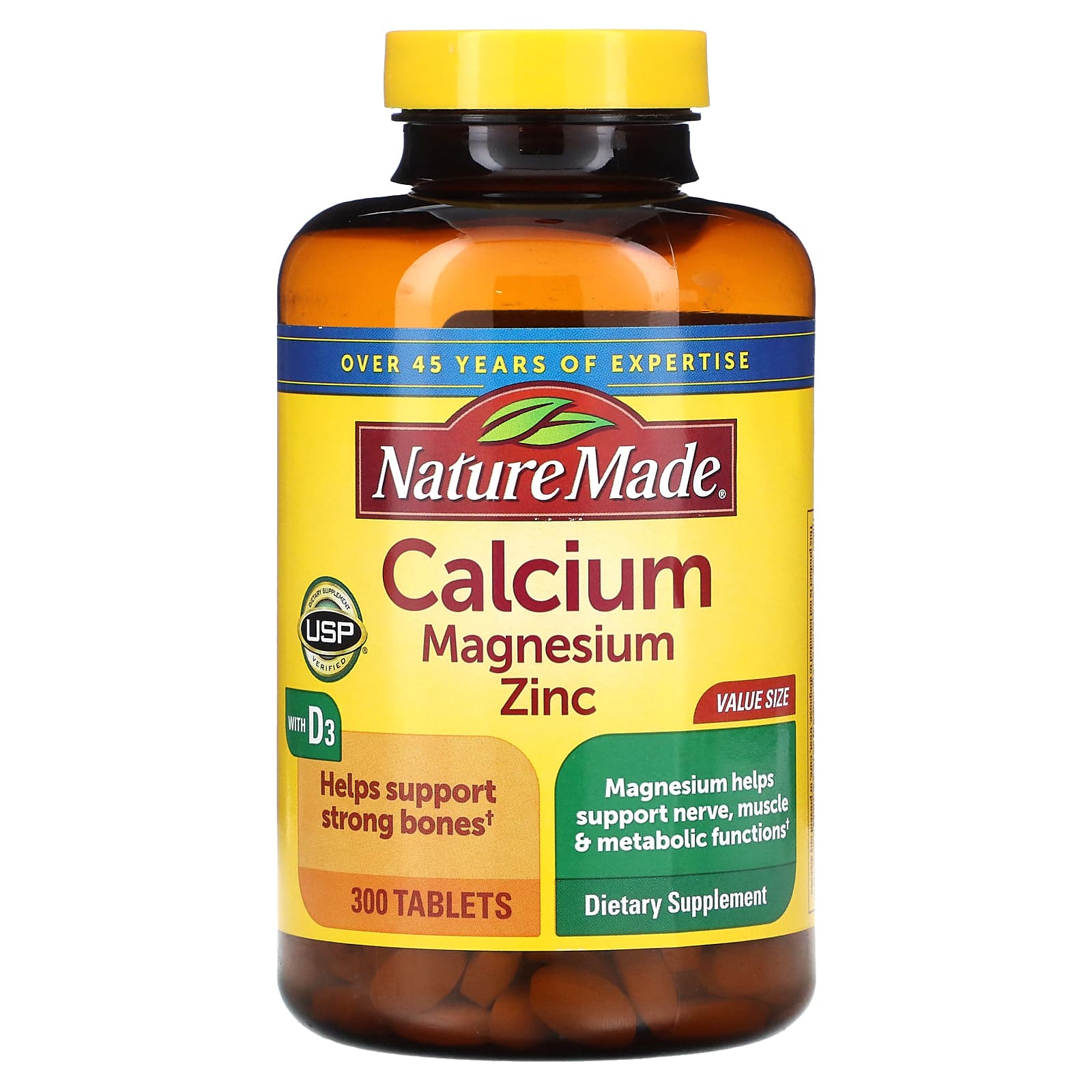 

Contains Calcium Magnesium Zinc, Vitamin D3, 300 Tablets