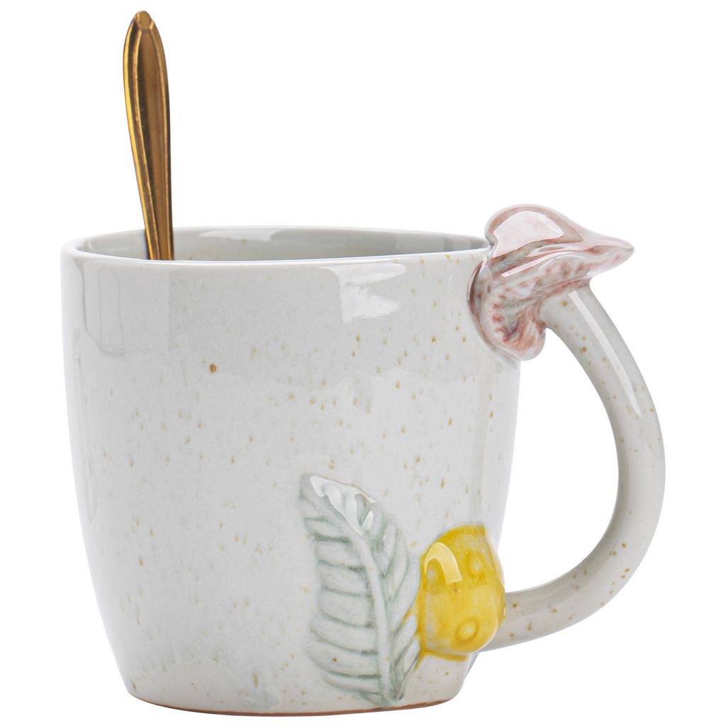 Forest-Themed 3D Ceramic Mushroom Mug - Handmade Breakfast & Coffee Cup