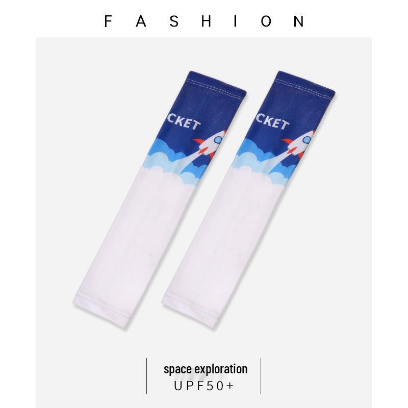 Children's Cute Ice Silk Arm Sleeves - Sun Protection for Summer Cycling