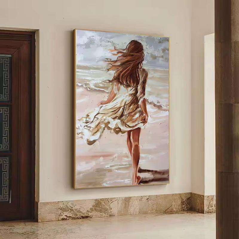 Figurenmalerei Sexy Frauen Strand Leinwand Ölgemälde Druck auf Leinwand Abstrakt Boho Porträt Poster Wandkunst Bilder Dekor