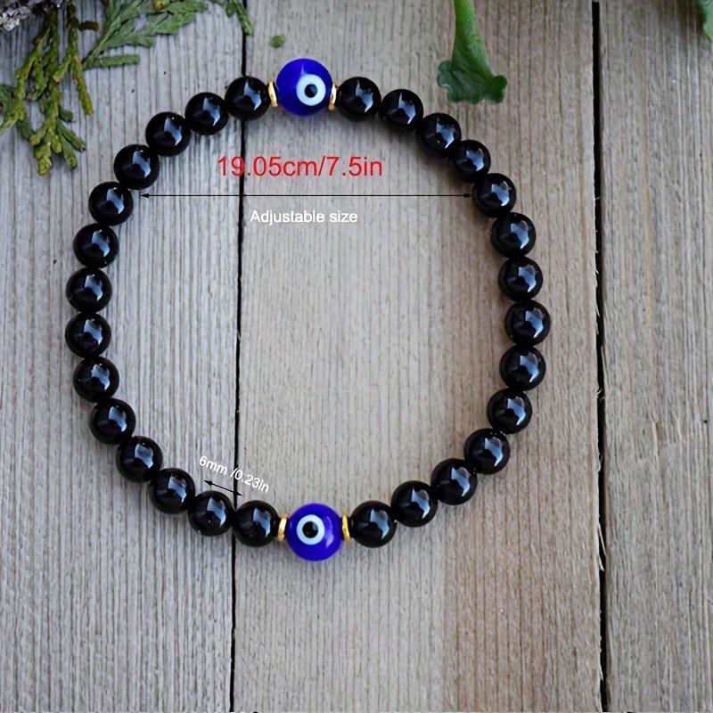Demon Eye Beaded Bracelet Natural Stone Handmade Lucky Charm for Yoga Meditation  Spiritual Wellness