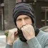 Winter cold weather gear neck warmer, mock toshi beanie, fur hat set for men