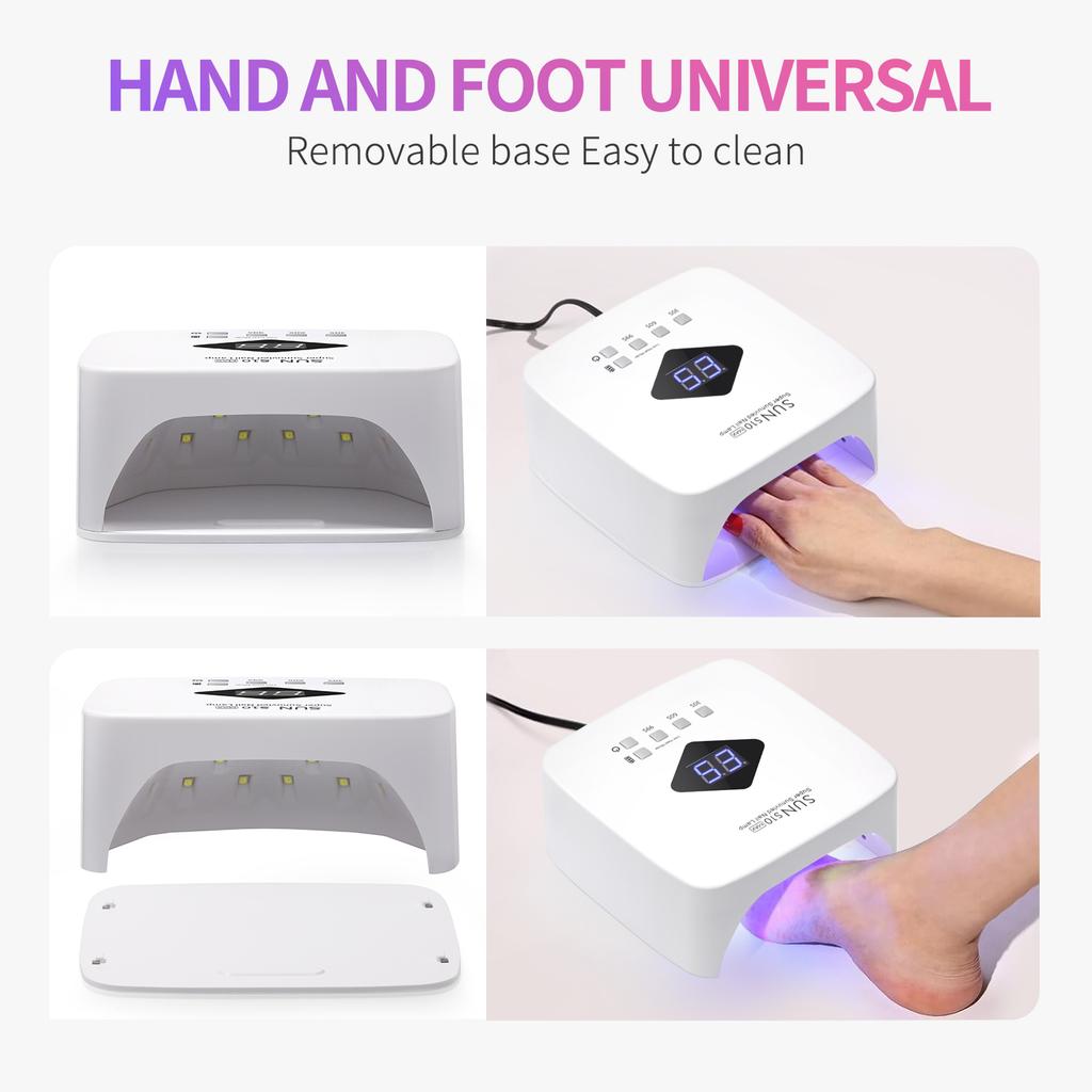 120W UV LED Nail Lamp Professional 30 LEDs Nail Dryer with 3 Timer Settings Rechargeable Manicure Lamp for Curing All Nails Gel