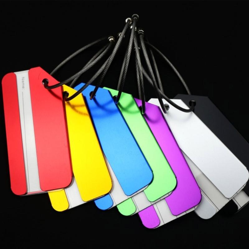 7 Pieces Practical Aluminum Alloy Luggage Labels With Privacy Protection And Wear Resistant Design Suitcase Identifier