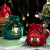 Antlers Christmas Eve Gift Bag Santa Claus Gift Drawstring Pouch Christmas Candy Bag  Home Decor