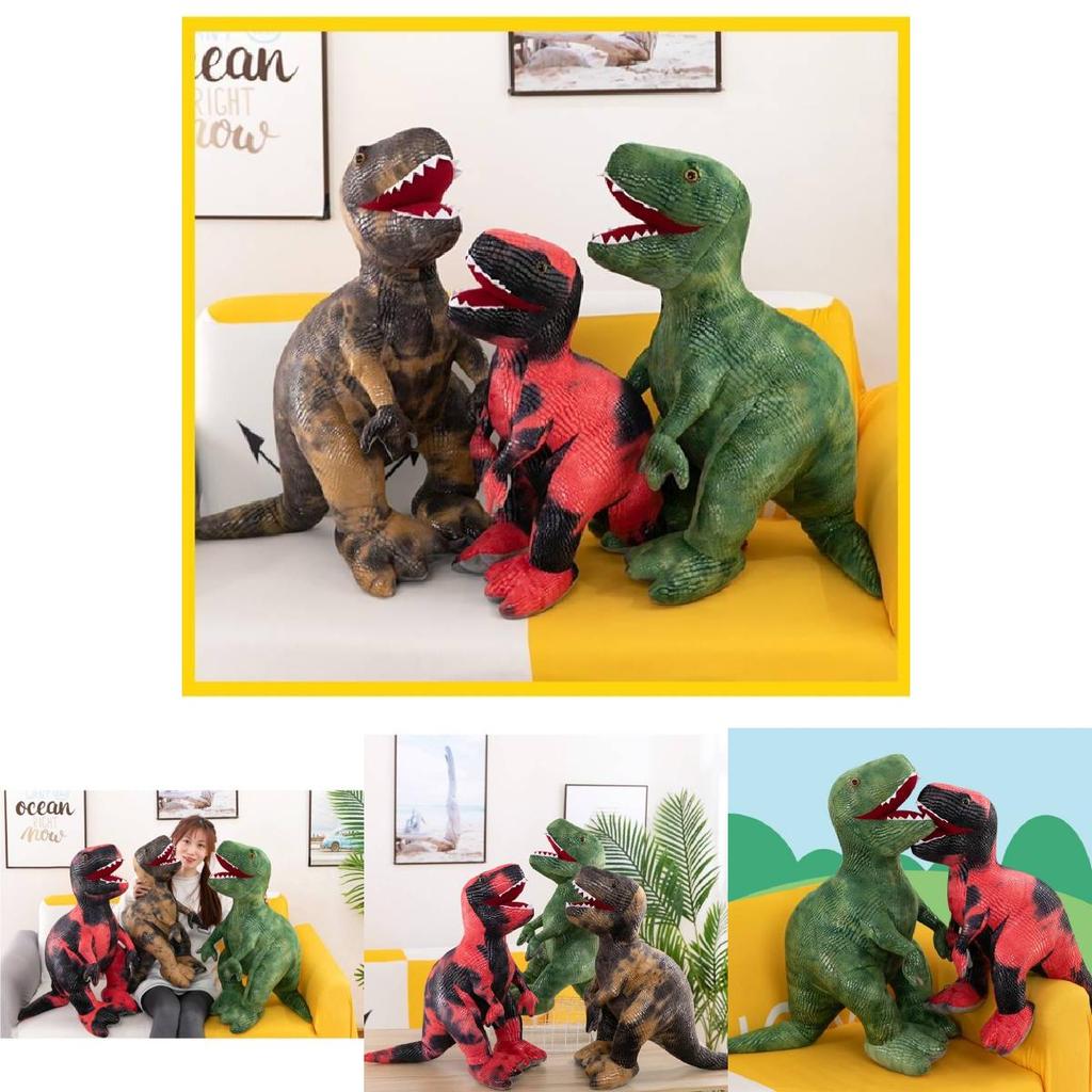 Adorable Dinosaur Plush Toy Soft Cuddly Tyrannosaurus Rex Pillow For Kids Boys Birthday Gift