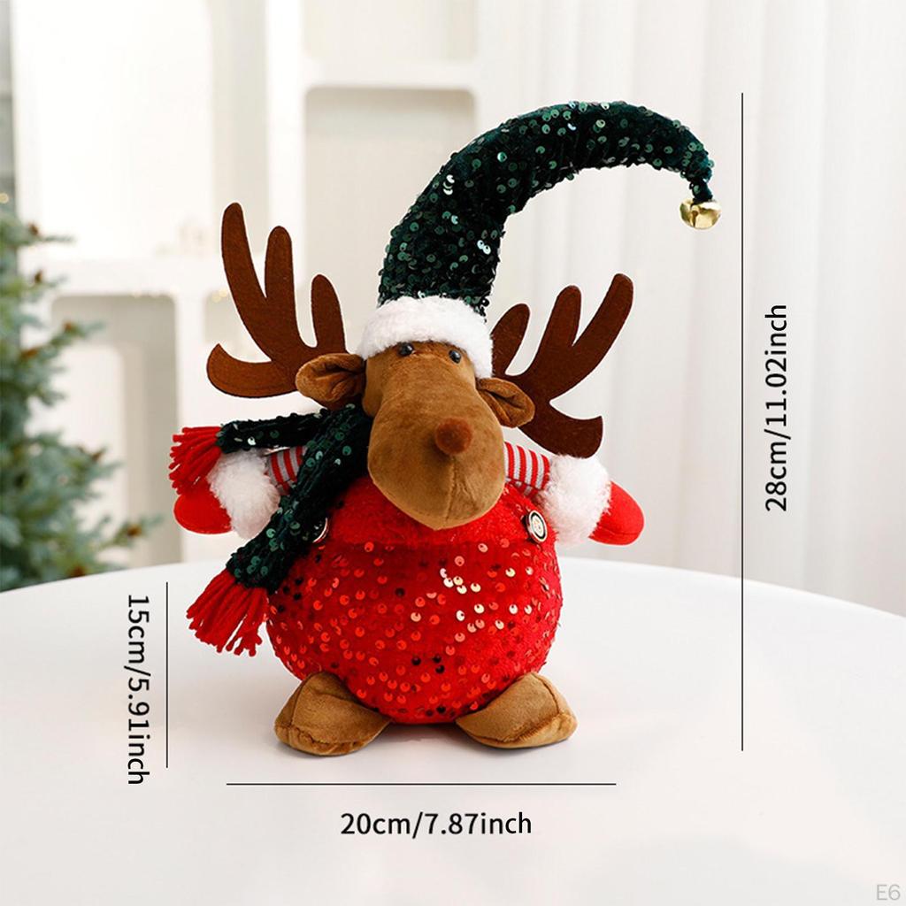 Christmas Doll Statue Collectible for Home Decor Gift Figurine Plush Ornament Hallway