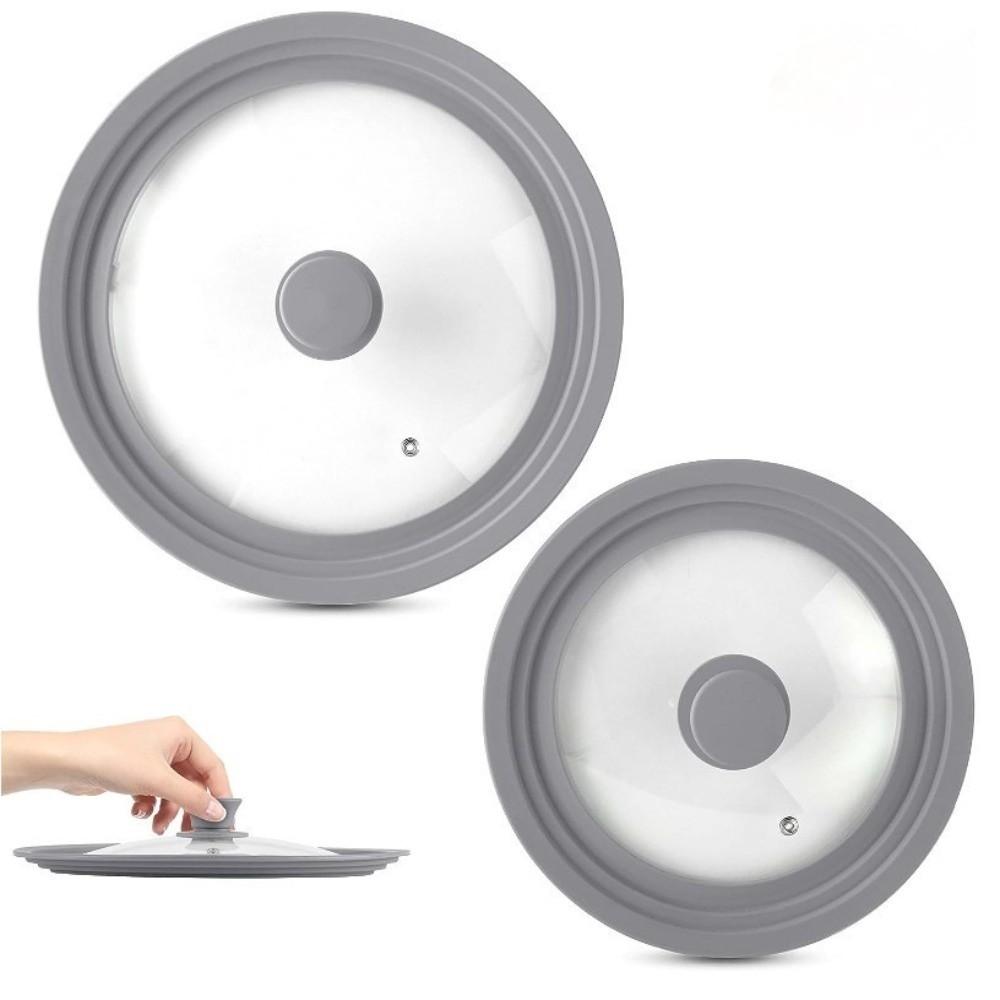 Silikonrand Runder Topfdeckel Universal Bratpfannendeckel Ersatzdeckel Küchenutensilien