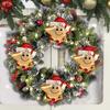 3Pcs Christmas Red Hat Star Ornaments Hand-Painted Plastic Hanging Decor for Tree Home Office Festive Party Decoration