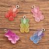 20Pcs Mixed Color Bear Heart Star DIY Charm Versatile Resin Pendants for Handmade Jewelry and Keychain Embellishments