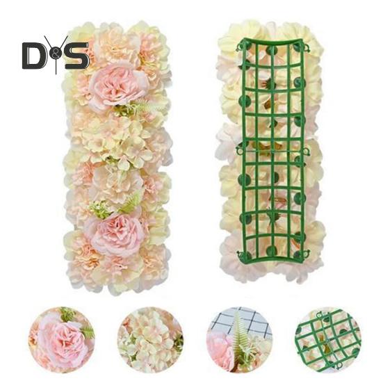 Simulated Flowers Combo Artificial Flowers In Rows Realistic Faux Silk Flowers with Back Frame for DIY Wedding Arch Backdrop Party Decor
