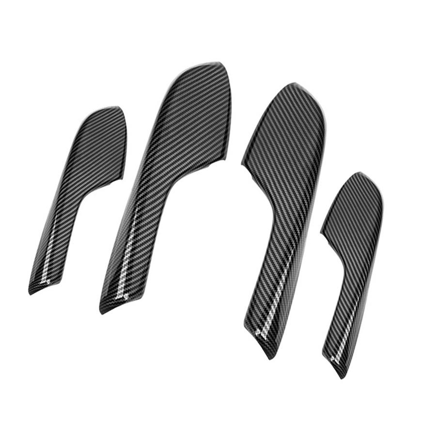 4x Carbon Fiber Look Interior Door Armrest Panel Trims For Honda Civic 2016-2020