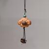 Peach Wood Coffee Bean Bear Pendant Keychain & Necklace Accessory