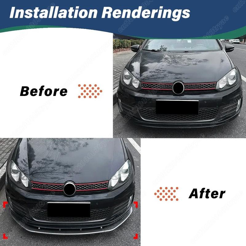 For Volkswagen Golf MK6 6R R20 GTI GTD 2009 2010 2011 2012 2013 Front Bumper Front Lip Front Scoop Splitter Protective Cover Kit