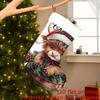 Christmas Decoration Fireplace Hanging Stocking 1pc Merry Christmas, Cow In Hatpattern Christmas Gift Socks, C