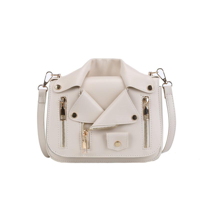 Personalized Rivet Leather Jacket Bag 2025 New Korean Version Fashion Candy Color Foreign Style Women's Shoulder Small Square Bag Pu