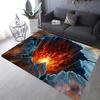 1pc Volcanic Magma Pattern Area Mat - Anti-Slip Polyester, for Living Room & Bedroom, Flannel Mat|Volcanic Pattern Mat