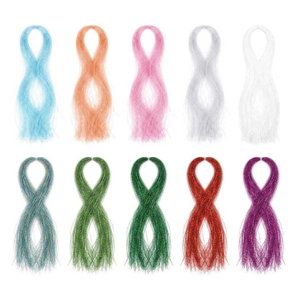 

10 Packs 10 Colors Fly Tying String Materials Crystal Flash Fishing Lure Tying Material Fly Fishing 10Packs-35cm