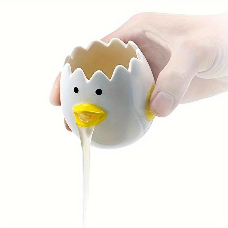 2pcs Ceramic Adorable Duck Egg Yolk, White Separator , Cute Duck-Shaped Baking Tool with Easy Pour Design, Durable Kitchen Gadget for Baking