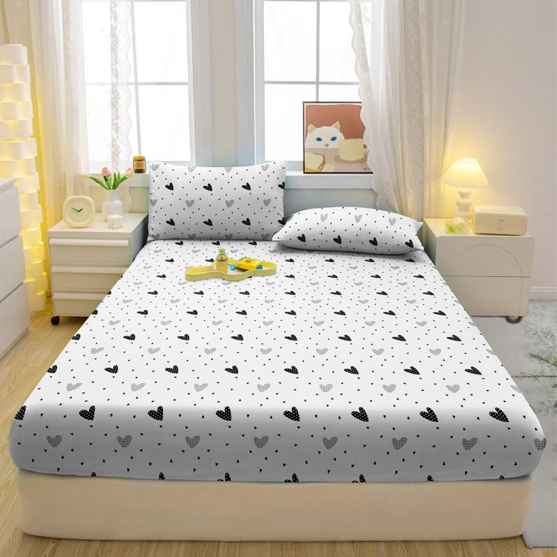 

Простой современный комплект из трех предметов с матовым рисунком в форме сердца, комплект натяжных простыней из трех предметов для спальни с принтом, постельные принадлежности 180x200cm