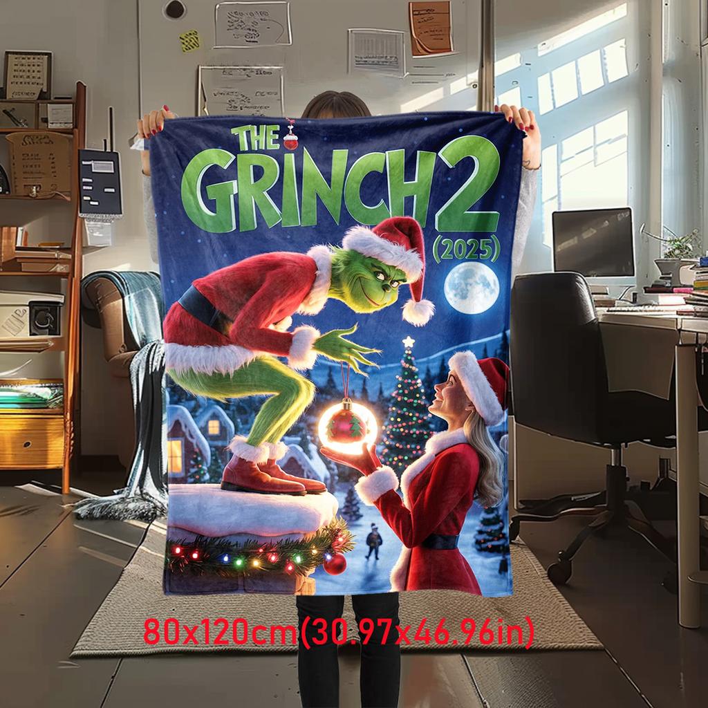 Christmas Gift Comedy Movie How the Grinch Stole Christmas blanket home warming, four season bed decoration sofa cover flannel throwing blanket K18