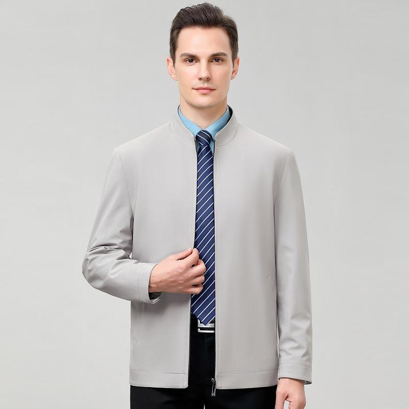 Jacket Men's Jacket Spring New Stand Collar Executive Civil Servant Thin Jacket Business Casual Dad Wear