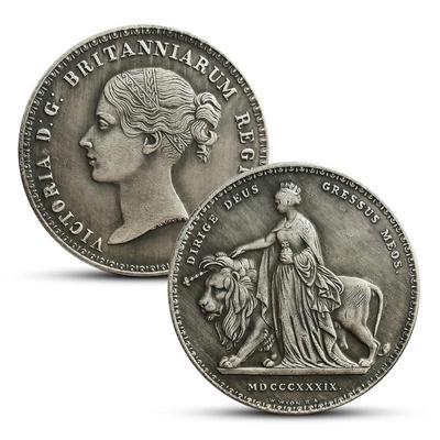 Kopieren Sie Victoria UK Yuna und der Löwe Fünf-Pfund-Silbermünze 1839 Ausländische Münzsammlung