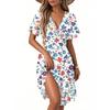 Women's Casual Fashion Dress Vintage Floral Floral Short Sleeve V-neck Dress