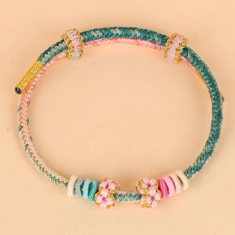 

Веревка из цветков персика Свежий опт Браслет из цветков персика Полуфабрикаты DIY Нить для браслета из бусин Бусины для переноса Ручная работа Плетеная веревка Peach Blossom Rope