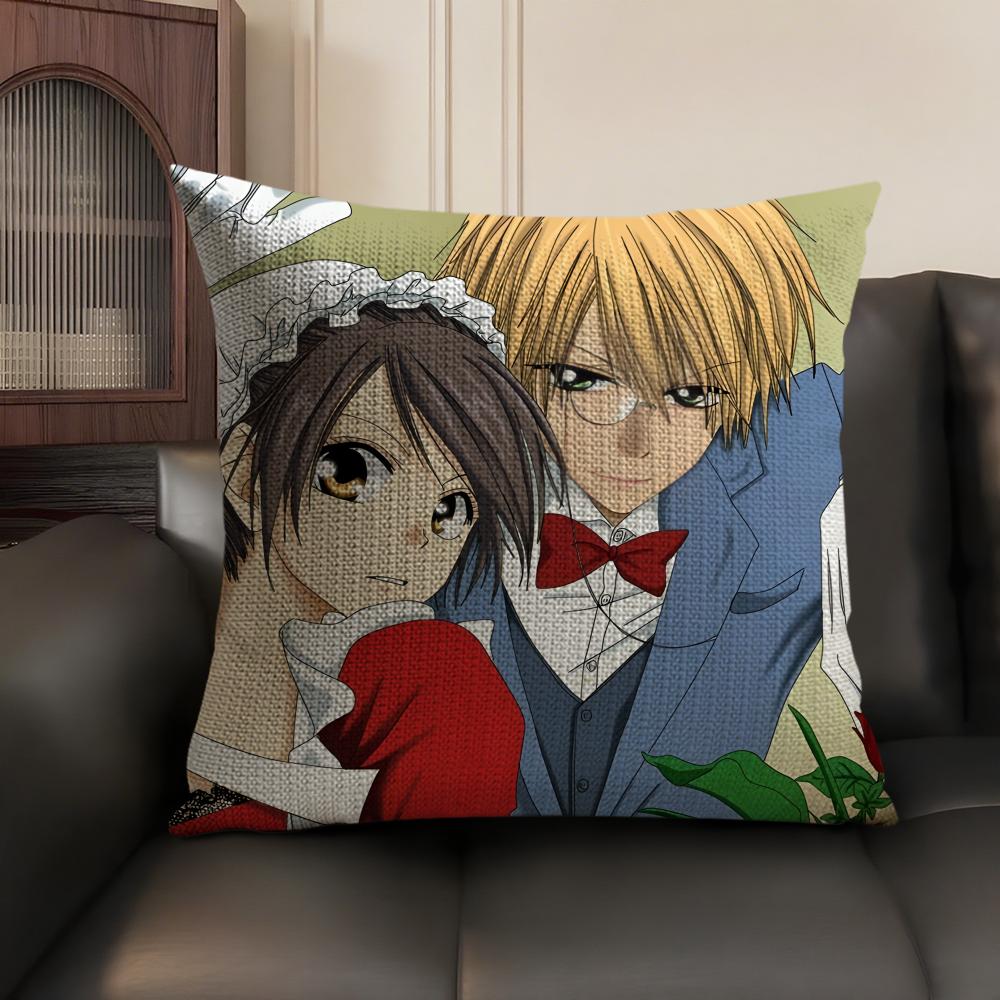 Japanese Anime M-Maid Sama Cushion Cover Natural Linen Organic Fabric Double-Sided Printing Sofa Home Decor Gift Pillow Case