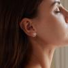 Heart Crystal Stud Earrings for Children, Silver 925