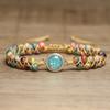 Rainbow Ceramic Bead Bracelet – Opal Crystal Accent Adjustable Boho Jewelry, Joyful Energy Gift for Women