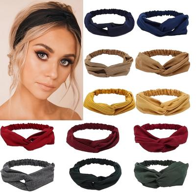 Women'S Summer Scrunchie Headband Soft, Stylish Cross Knot Design, Elastic Hair Accessory for Casual and Fashionable Looks, Fashion Hair Accessory