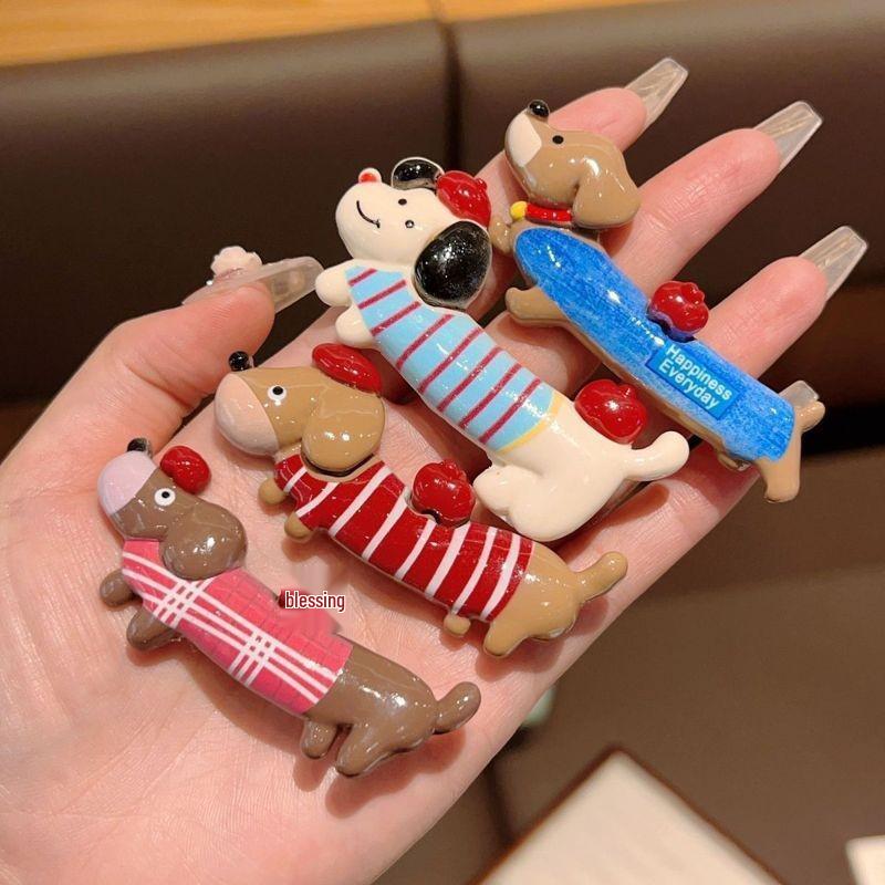 Clips de păr nou drăguț cu desene animate teckel pentru cățelușă