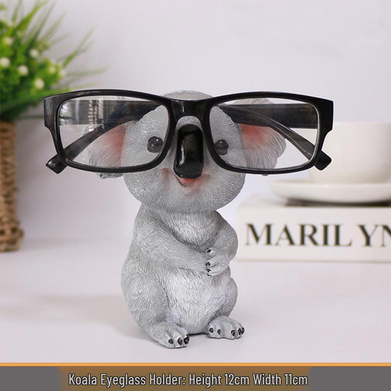 Koala Eyeglass & Pen Holder: Creative Resin Animal Figurine Gift