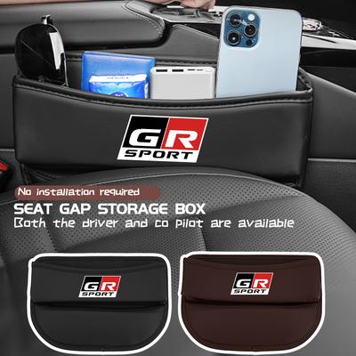 Car Seat Organizer Leather Crevice Storage Box Auto Accessories For GR Sport Yaris Chr Auris Rav4 Prius Prado Avensis