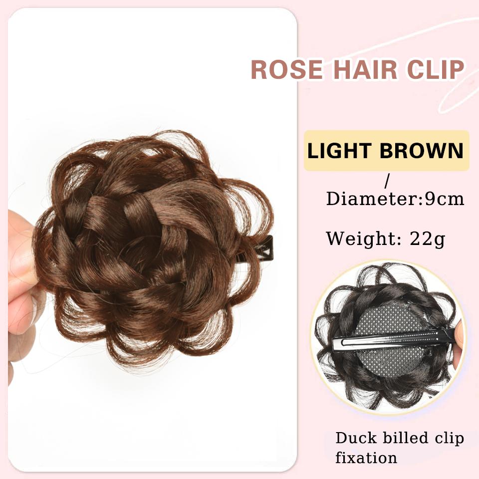 Synthetic Maruko Head Wig Clamping Rose Bud Head Lazy Curling Hair Artifact Princess Head Clip In Hair Extensions For Women